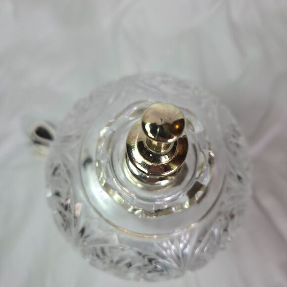 Boudoir Cut Glass Crystal Brass Night Light Dresser Lamp Vintage 11" Pinwheel - Picture 16 of 16